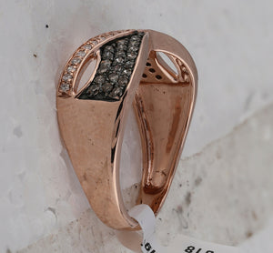 Rose Gold Diamond Crossover Elegance Ring - Splendid Jewellery