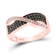 Load image into Gallery viewer, Rose Gold Diamond Crossover Elegance Ring - Alternate view 1 from Splendid Jewellery