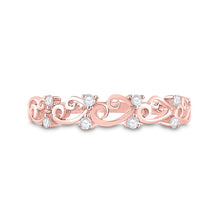 Load image into Gallery viewer, Rose Gold Diamond Curl Band Ring - A Dazzling Statement of Elegance and Sophistication - Alternate view 4 from Splendid Jewellery