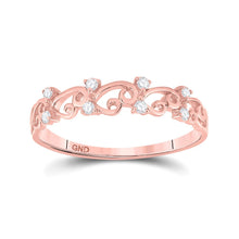 Load image into Gallery viewer, Rose Gold Diamond Curl Band Ring - A Dazzling Statement of Elegance and Sophistication - Alternate view 1 from Splendid Jewellery