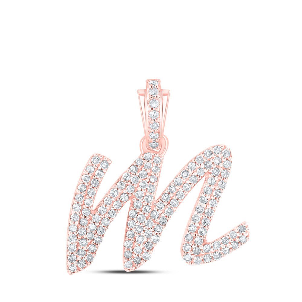 Rose Gold Diamond Cursive Initial Pendant - Personalized Elegance and Sparkle - Splendid Jewellery