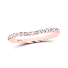 Rose Gold Diamond Curved Band Ring - A Dazzling Delight - Splendid Jewellery