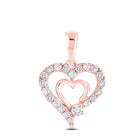 Rose Gold Diamond Double Heart Pendant - A Symbol of Everlasting Love - Alternate view 1 from Splendid Jewellery