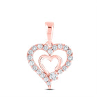Rose Gold Diamond Double Heart Pendant - A Symbol of Everlasting Love - Splendid Jewellery