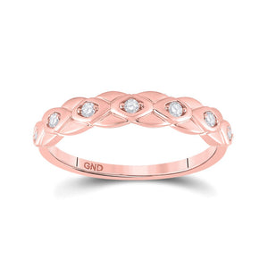 Rose Gold Diamond Elegance Band | 10kt Rose Gold Womens Round Diamond Band Ring 1/10 Cttw - Splendid Jewellery