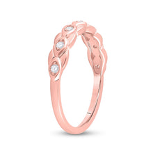 Load image into Gallery viewer, Rose Gold Diamond Elegance Band | 10kt Rose Gold Womens Round Diamond Band Ring 1/10 Cttw - Alternate view 3 from Splendid Jewellery