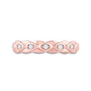 Rose Gold Diamond Elegance Band | 10kt Rose Gold Womens Round Diamond Band Ring 1/10 Cttw - Splendid Jewellery