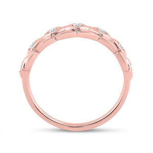 Rose Gold Diamond Elegance Band | 10kt Rose Gold Womens Round Diamond Band Ring 1/10 Cttw - Splendid Jewellery