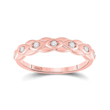 Load image into Gallery viewer, Rose Gold Diamond Elegance Band | 10kt Rose Gold Womens Round Diamond Band Ring 1/10 Cttw - Splendid Jewellery