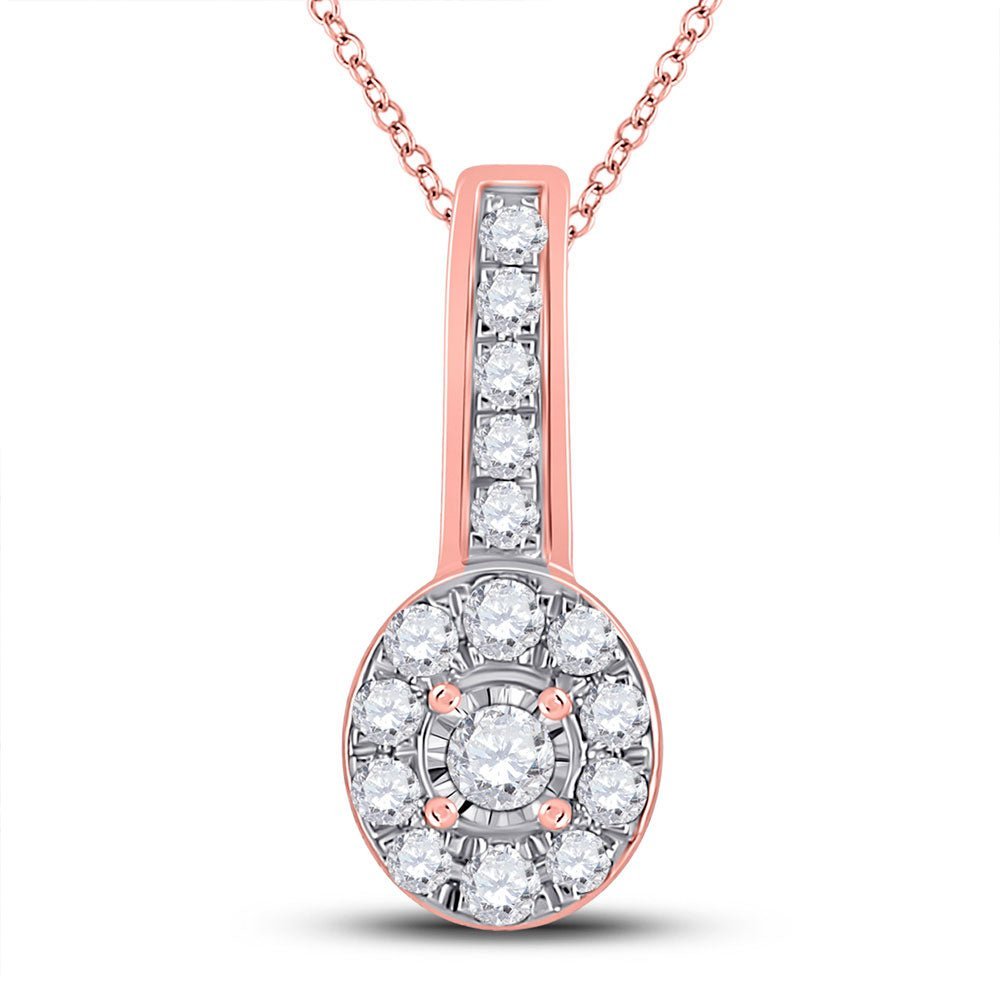 Rose Gold Diamond Elegance Pendant - Splendid Jewellery