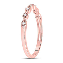 Load image into Gallery viewer, Rose Gold Diamond Elegance Stackable Band - Second Side View