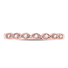 Load image into Gallery viewer, Rose Gold Diamond Elegance Stackable Band - Front View