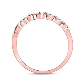 Rose Gold Diamond Elegance Stackable Band - Top View