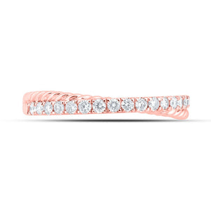 Rose Gold Diamond Elegance Stackable Band Ring - Splendid Jewellery