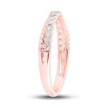 Load image into Gallery viewer, Rose Gold Diamond Elegance Stackable Band Ring - Alternate view 3 from Splendid Jewellery