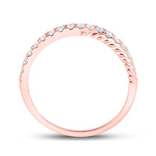 Load image into Gallery viewer, Rose Gold Diamond Elegance Stackable Band Ring - Alternate view 2 from Splendid Jewellery