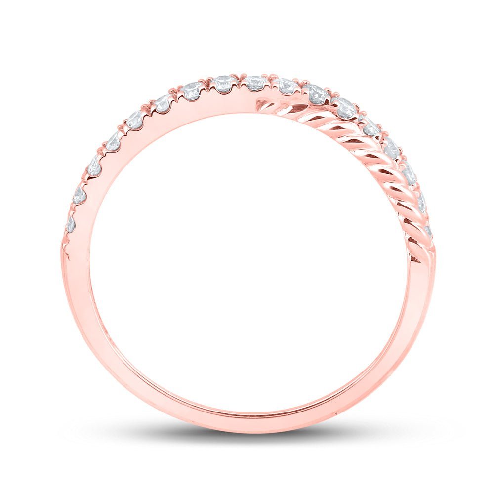 Rose Gold Diamond Elegance Stackable Band Ring - Splendid Jewellery