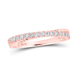 Rose Gold Diamond Elegance Stackable Band Ring - Alternate view 1 from Splendid Jewellery