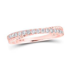 Rose Gold Diamond Elegance Stackable Band Ring - Splendid Jewellery