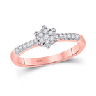 Rose Gold Diamond Flower Cluster Stackable Band Ring - A Touch of Elegance and Versatility - Splendid Jewellery