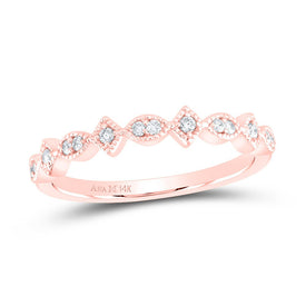 Rose Gold Diamond Geometric Stackable Band Ring - A Mesmerizing Expression of Elegance - Top View