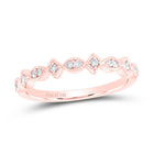 Rose Gold Diamond Geometric Stackable Band Ring - A Mesmerizing Expression of Elegance - Splendid Jewellery
