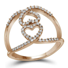 Load image into Gallery viewer, Rose Gold Diamond Heart Elegance Ring - Alternate view 1 from Splendid Jewellery