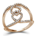 Rose Gold Diamond Heart Elegance Ring - Alternate view 1 from Splendid Jewellery