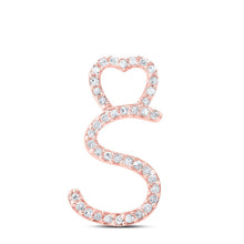 Load image into Gallery viewer, Rose Gold Diamond Heart Initial Pendant - Personalized Elegance and Romance - Splendid Jewellery
