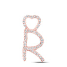 Rose Gold Diamond Heart Initial Pendant - Personalized Elegance and Sparkling Charm - Splendid Jewellery