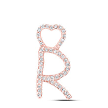 Load image into Gallery viewer, Rose Gold Diamond Heart Initial Pendant - Personalized Elegance and Sparkling Charm - Splendid Jewellery
