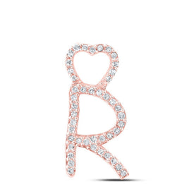 Rose Gold Diamond Heart Initial Pendant - Personalized Elegance and Sparkling Charm - Splendid Jewellery