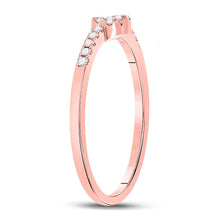 Load image into Gallery viewer, Rose Gold Diamond Heart Knot Stackable Band Ring - A Dazzling Symbol of Love and Elegance - Alternate view 2 from Splendid Jewellery