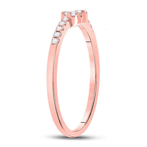 Rose Gold Diamond Heart Knot Stackable Band Ring - A Dazzling Symbol of Love and Elegance - Splendid Jewellery