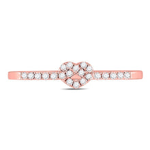 Load image into Gallery viewer, Rose Gold Diamond Heart Knot Stackable Band Ring - A Dazzling Symbol of Love and Elegance - Splendid Jewellery