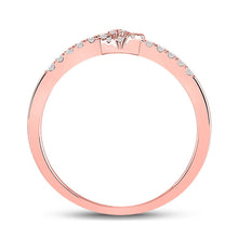 Load image into Gallery viewer, Rose Gold Diamond Heart Knot Stackable Band Ring - A Dazzling Symbol of Love and Elegance - Alternate view 3 from Splendid Jewellery