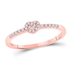 Rose Gold Diamond Heart Knot Stackable Band Ring - A Dazzling Symbol of Love and Elegance - Alternate view 1 from Splendid Jewellery