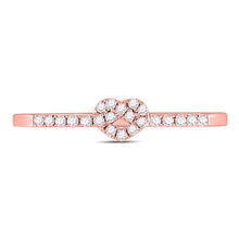 Load image into Gallery viewer, Rose Gold Diamond Heart Knot Stackable Band Ring - A Dazzling Symbol of Love and Elegance - Alternate view 4 from Splendid Jewellery