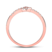 Load image into Gallery viewer, Rose Gold Diamond Heart Knot Stackable Band Ring - A Dazzling Symbol of Love and Elegance - Splendid Jewellery