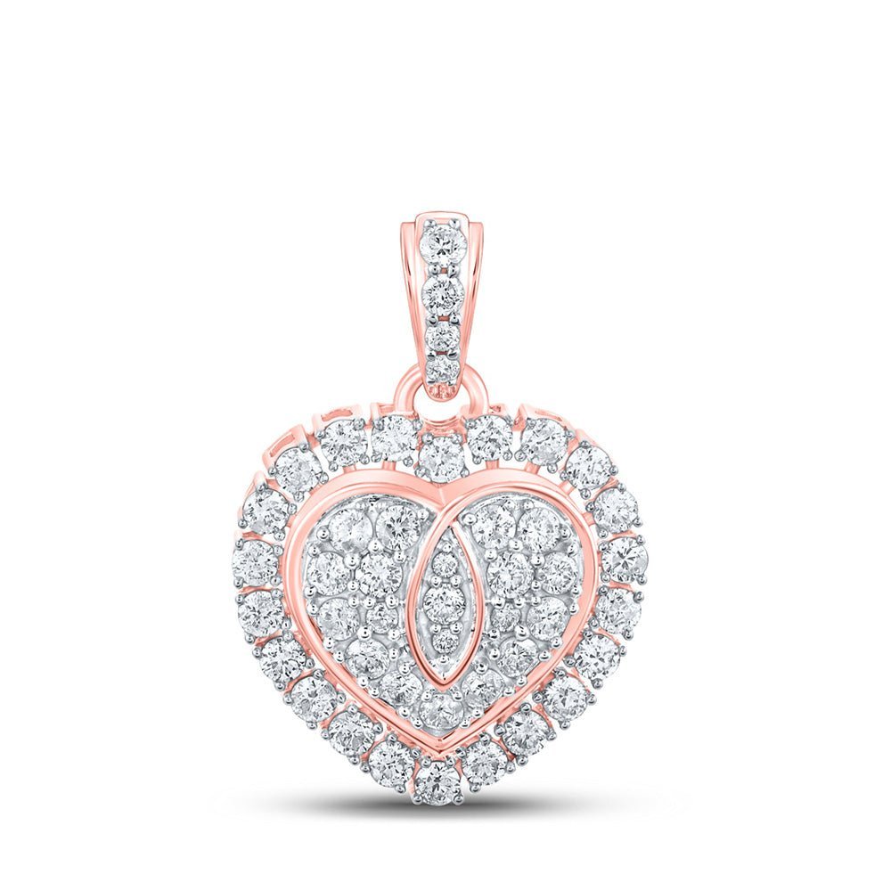 Rose Gold Diamond Heart & Love Symbol Pendant | 1 Carat Round Cut Diamonds | Splendid Jewellery - Splendid Jewellery
