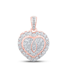 Load image into Gallery viewer, Rose Gold Diamond Heart &amp; Love Symbol Pendant | 1 Carat Round Cut Diamonds | Splendid Jewellery - Splendid Jewellery