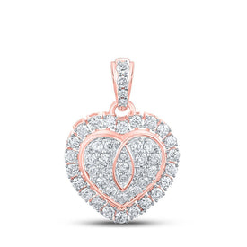 Rose Gold Diamond Heart & Love Symbol Pendant | 1 Carat Round Cut Diamonds | Splendid Jewellery - Splendid Jewellery