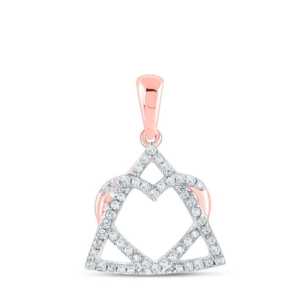 Rose Gold Diamond Heart & Love Symbol Pendant | 1/8 Cttw | Splendid Jewellery - Splendid Jewellery
