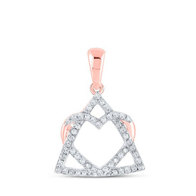 Rose Gold Diamond Heart & Love Symbol Pendant | 1/8 Cttw | Splendid Jewellery - Splendid Jewellery
