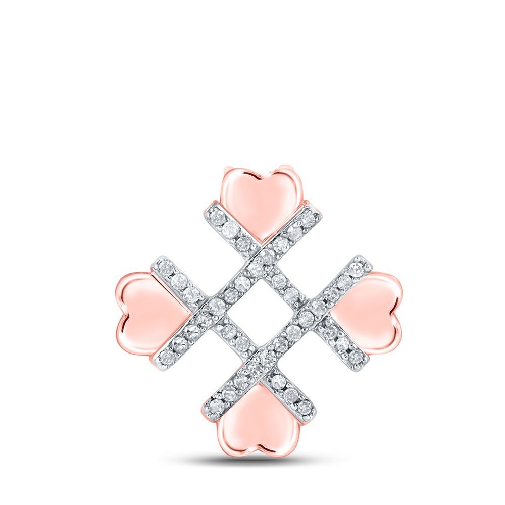 Rose Gold Diamond Heart & Love Symbol Pendant - A Mesmerizing Expression of Love and Elegance - Splendid Jewellery