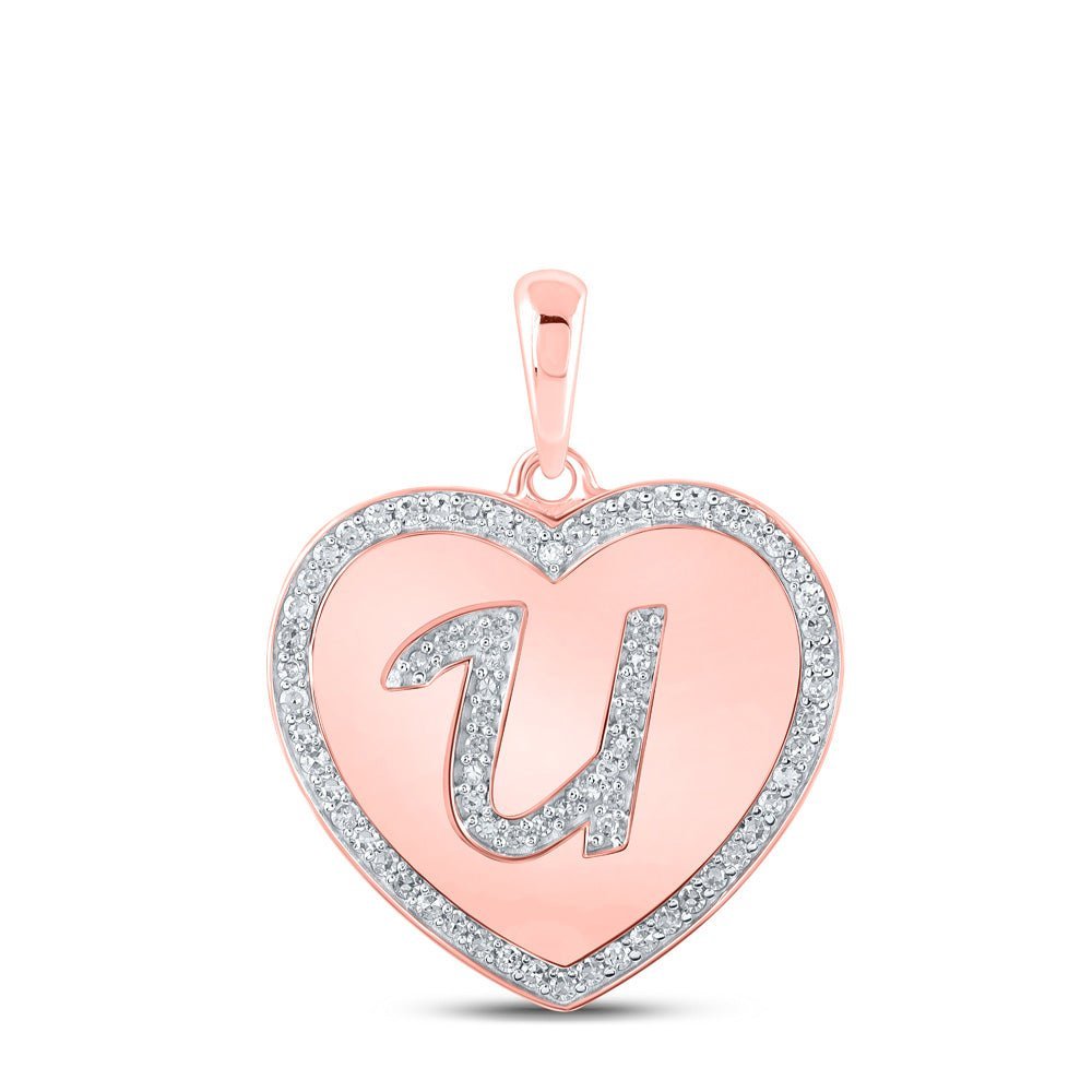 Rose Gold Diamond Heart U Letter Pendant: A Symbol of Love and Individuality - Splendid Jewellery