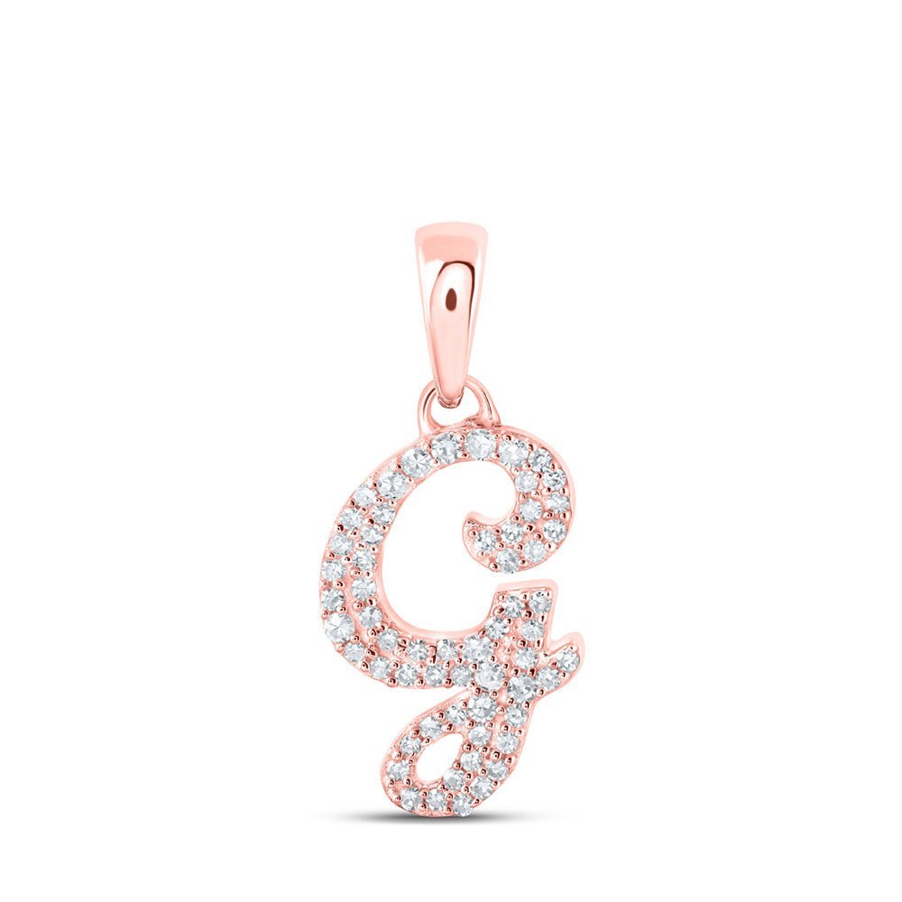Rose Gold Diamond Initial Charm Pendant - Personalized Elegance - Splendid Jewellery