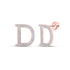 Rose Gold Diamond Initial Earrings: Personalized Elegance in 10kt Rose Gold - Splendid Jewellery