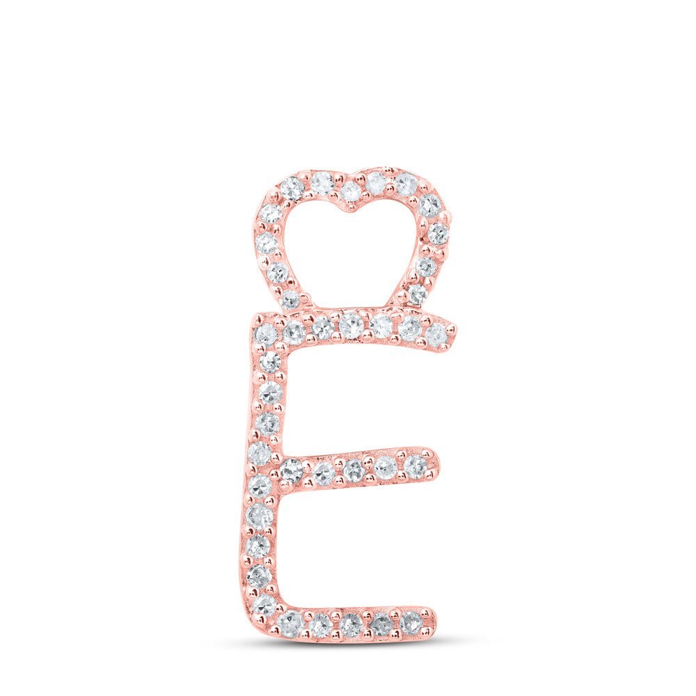 Rose Gold Diamond Initial Heart Pendant - Personalized Elegance and Timeless Beauty - Splendid Jewellery