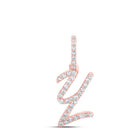 Rose Gold Diamond Initial & Letter Pendant | Personalized Elegance - Splendid Jewellery